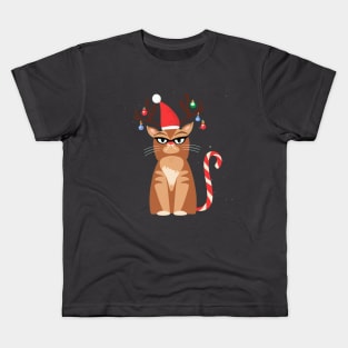 Grumpy Christmas Cat. Christmas Cat 2024 Kids T-Shirt